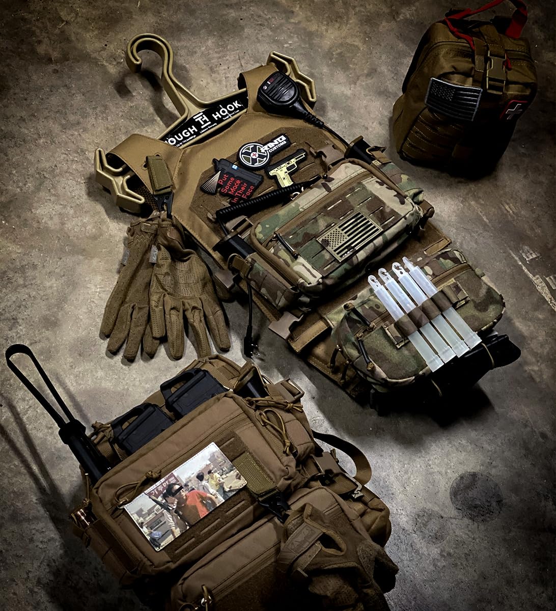 ACE TAC S.O.P. Tactical Chest Rig with 5.56/7.62 & Pistol Magazine Pouch Holders, Wing & Molle Dangler Pouches