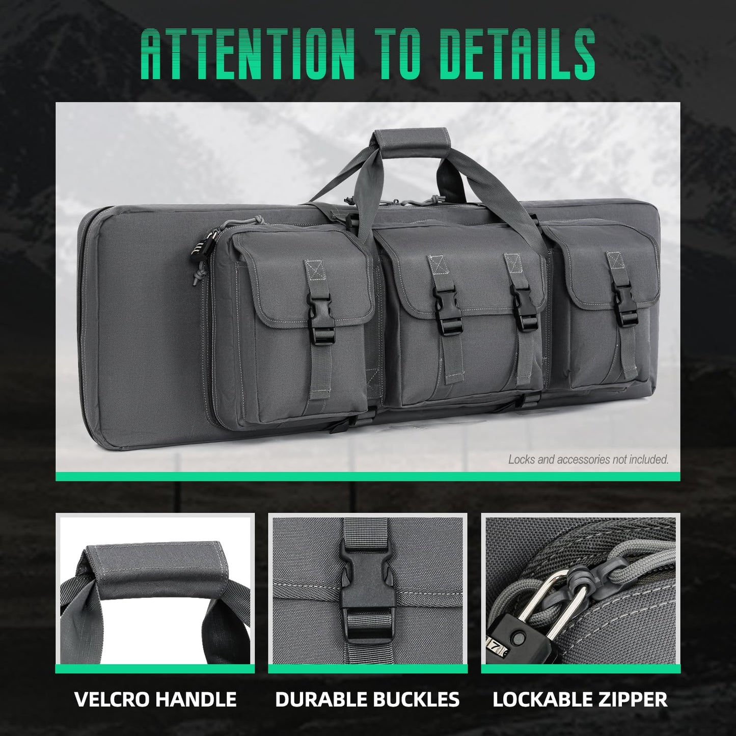 DULCE DOM 32/36/42/48/52 inch Double Rifle Case Soft Gun Bag for Rifles Pistols Storage & Transportation, All Around Shooting Range Tactical Backpack, Valentine Gifts for Him, Men, Boyfriend, Husband