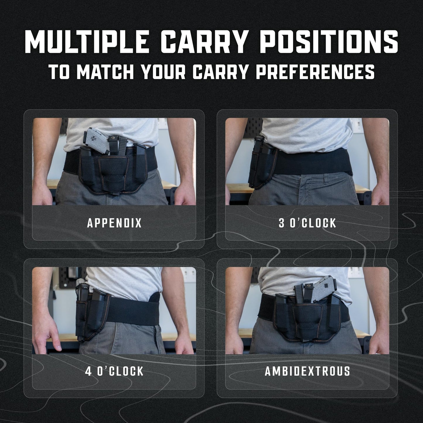 VNSH Belly Band Holster โ Comfortable, Secure & Discreet | Concealed Carry Fit for 99% of Handguns with Built-in Mag Pouches