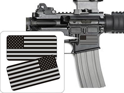 2x AR15 Lower American Flags Black Ops Vinyl Decals | Stealth Flag Stickers AR-15 5.56 .223 MAG Helmets Hard Hats Toolbox Motorcycle