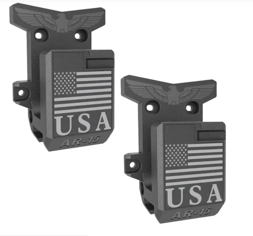 Upgraded 2 in 1 Gun Wall Mount for 223/5.56 Rifle and Magzine, AR15 Rifle Wall Rack Can Be Mounted Horizontally Or Vertically Gun Holder Withstand 350Lbs of Tension