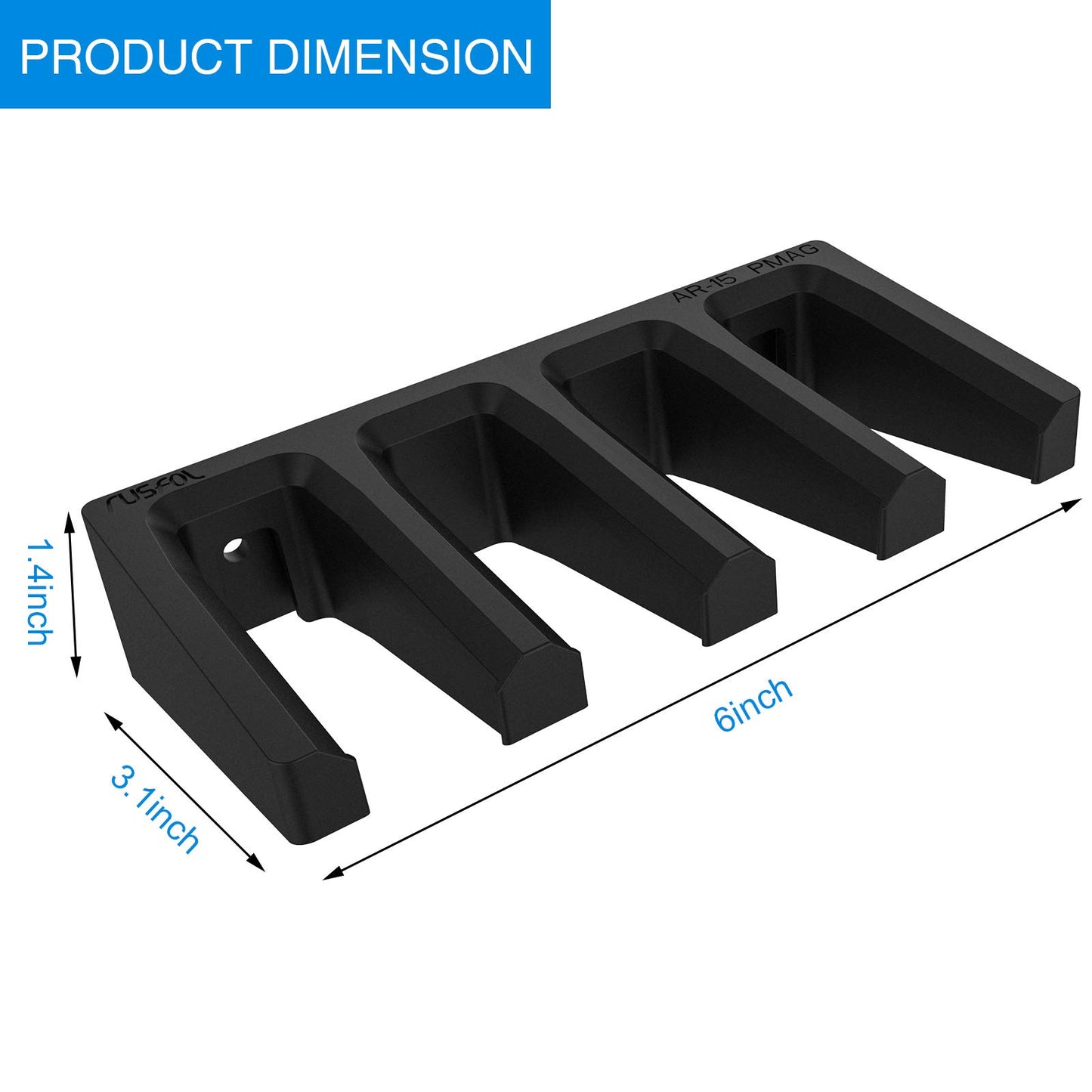 RUSFOL Solid ABS 6X Standard PMAG Wall Mount, Mag Holder, Home Magazine Storage Rack