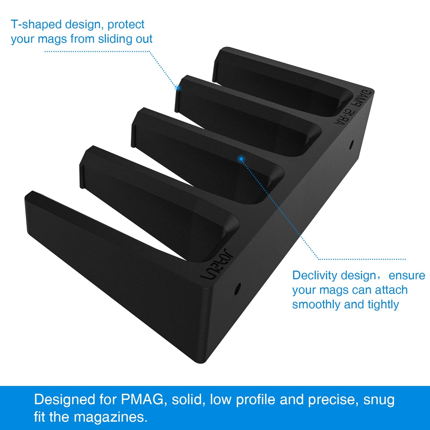 RUSFOL Solid ABS 6X Standard PMAG Wall Mount, Mag Holder, Home Magazine Storage Rack