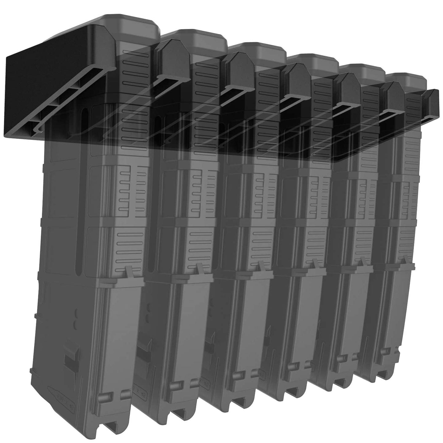 RUSFOL Solid ABS 6X Standard PMAG Wall Mount, Mag Holder, Home Magazine Storage Rack