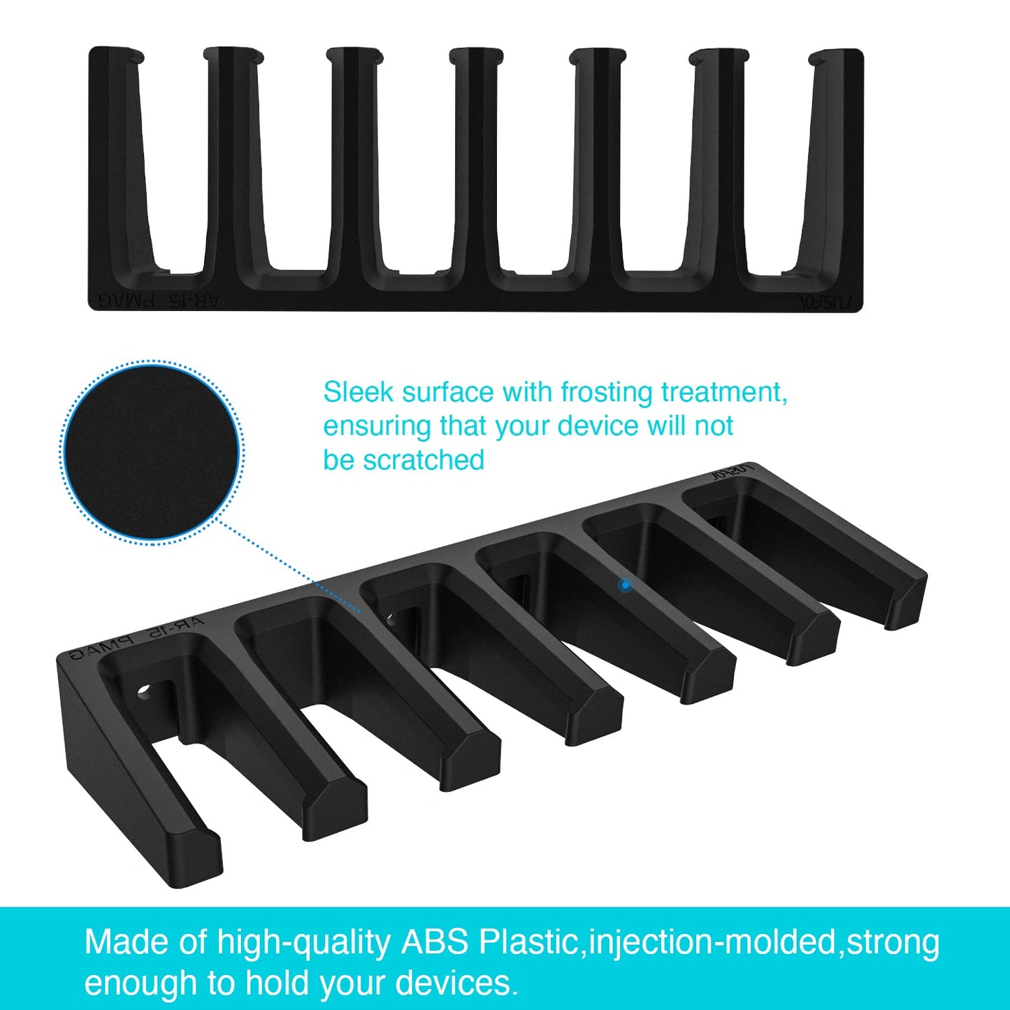RUSFOL Solid ABS 6X Standard PMAG Wall Mount, Mag Holder, Home Magazine Storage Rack