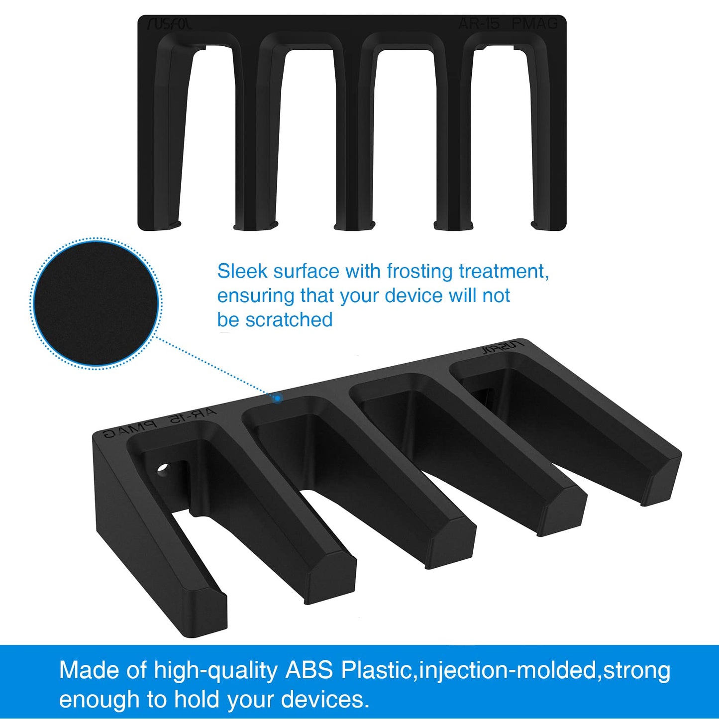 RUSFOL Solid ABS 6X Standard PMAG Wall Mount, Mag Holder, Home Magazine Storage Rack