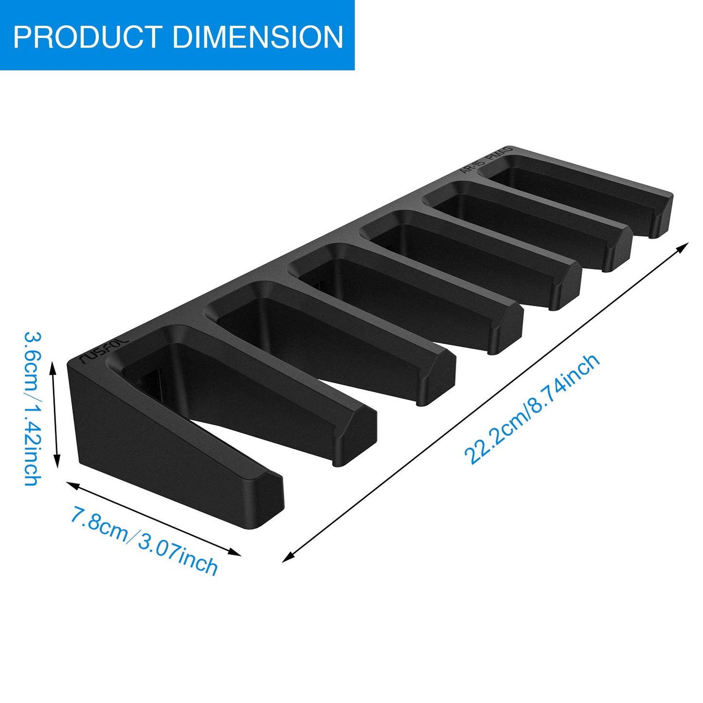 RUSFOL Solid ABS 6X Standard PMAG Wall Mount, Mag Holder, Home Magazine Storage Rack