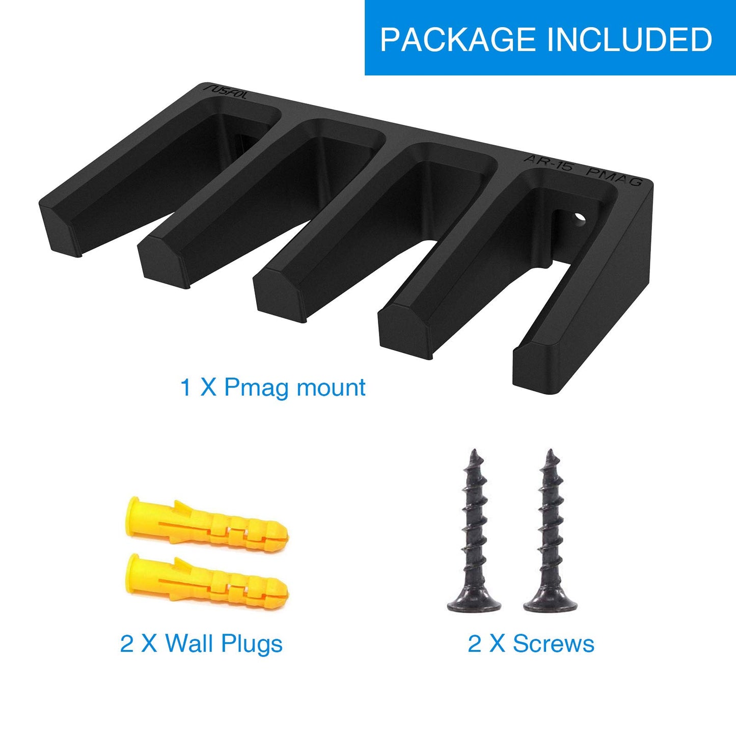 RUSFOL Solid ABS 6X Standard PMAG Wall Mount, Mag Holder, Home Magazine Storage Rack