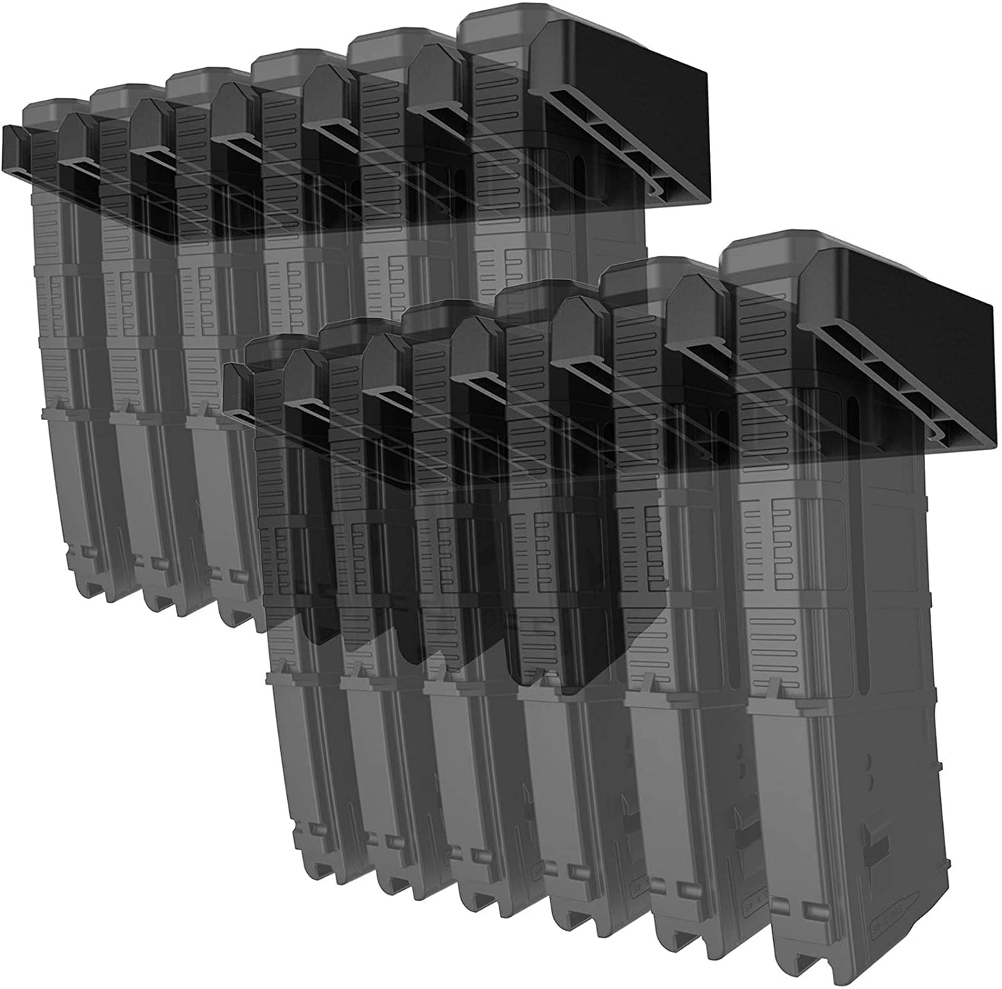 RUSFOL Solid ABS 6X Standard PMAG Wall Mount, Mag Holder, Home Magazine Storage Rack