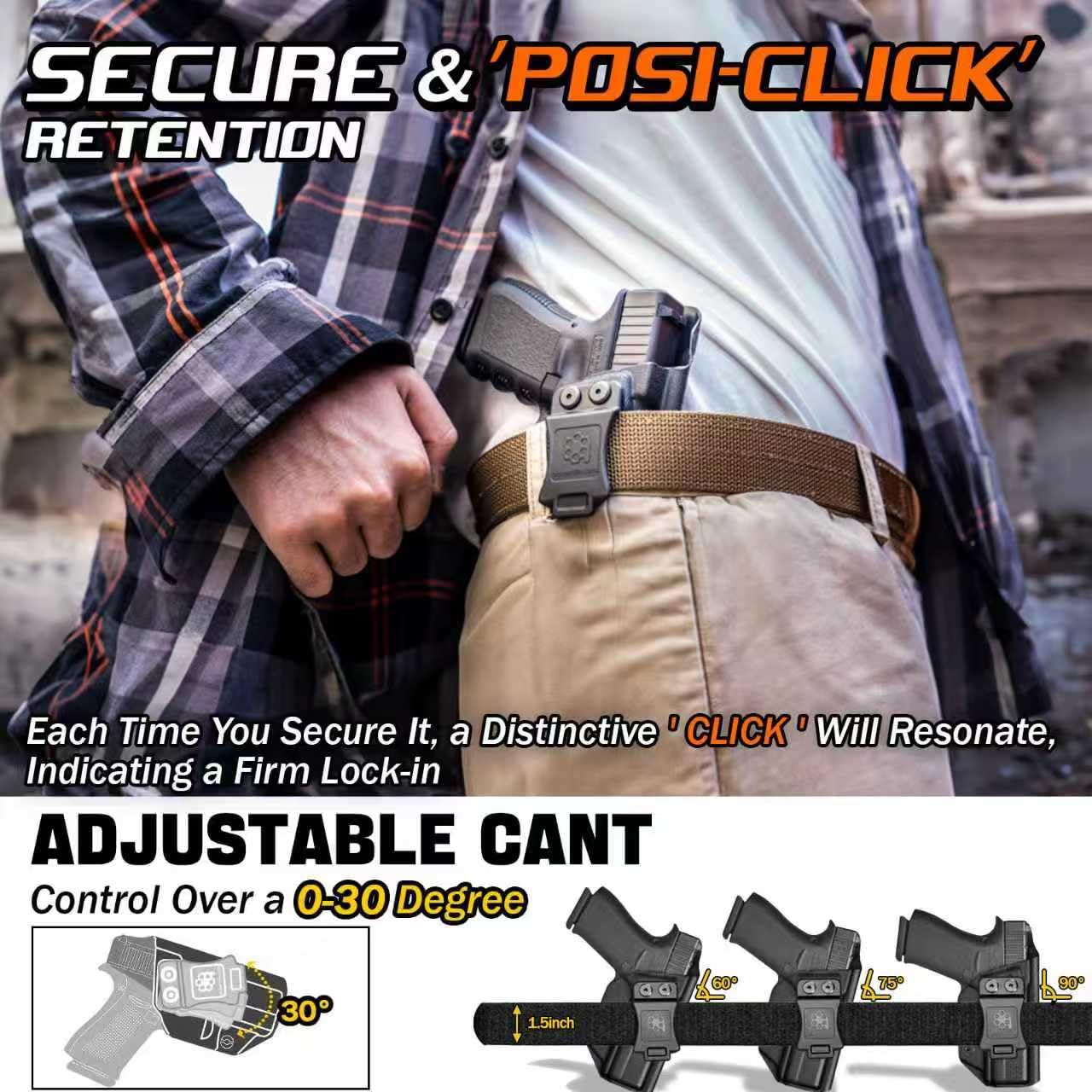 Amberide CZ Shadow 2 Optics-Ready IWB Holster,Kydex-Boltaron Inside Waistband Fit Shadow 2 Carry Compact SA OR,Secure Retention,Quick Draw,0–30° Cant