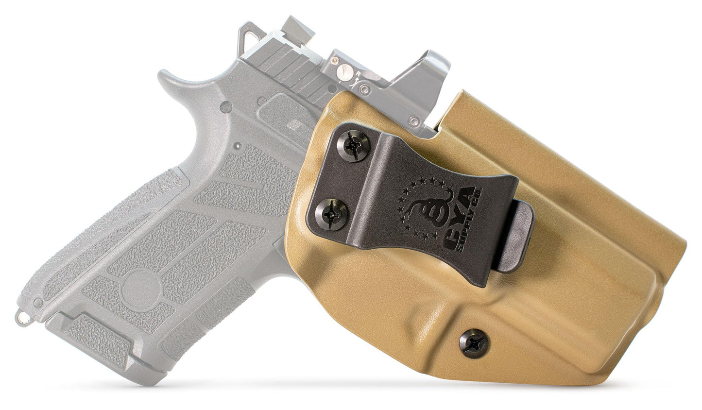 CYA Supply Co. Base Optics Ready (Flat Dark Earth) Inside Waistband Holster Concealed Carry IWB Veteran Owned Company Fits