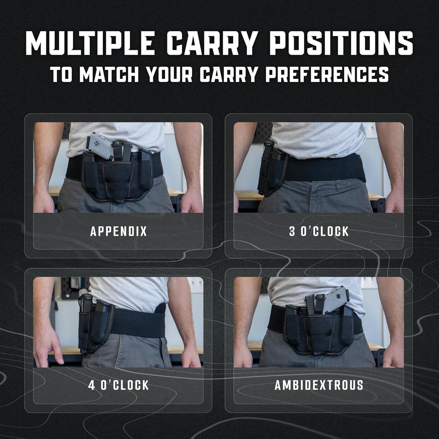VNSH Belly Band Holster – Comfortable, Secure & Discreet | Concealed Carry Fit for 99% of Handguns with Built-in Mag Pouches