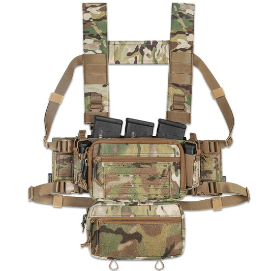 ACE TAC S.O.P. Tactical Chest Rig with 5.56/7.62 & Pistol Magazine Pouch Holders, Wing & Molle Dangler Pouches