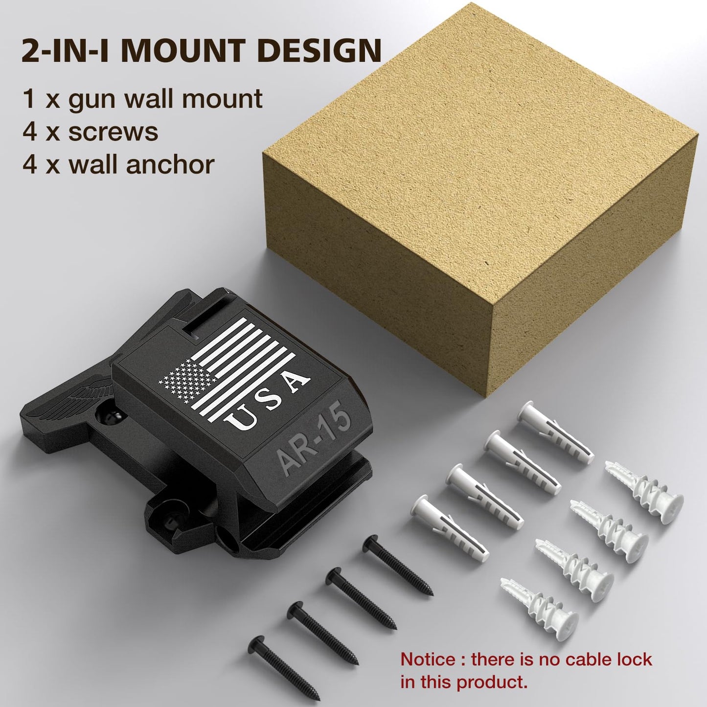 Upgraded 2 in 1 Gun Wall Mount for 223/5.56 Rifle and Magzine, AR15 Rifle Wall Rack Can Be Mounted Horizontally Or Vertically Gun Holder Withstand 350Lbs of Tension