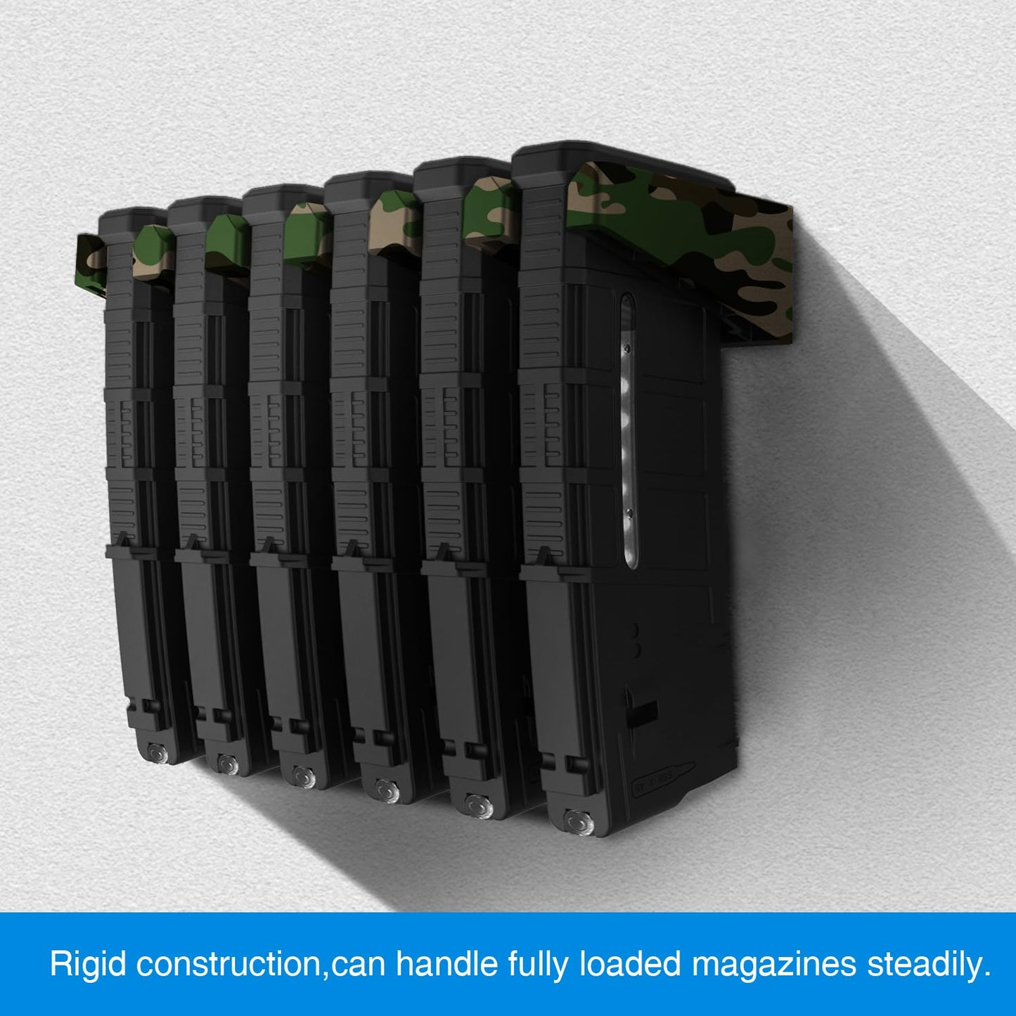 RUSFOL Solid ABS 6X Standard PMAG Wall Mount, Mag Holder, Home Magazine Storage Rack