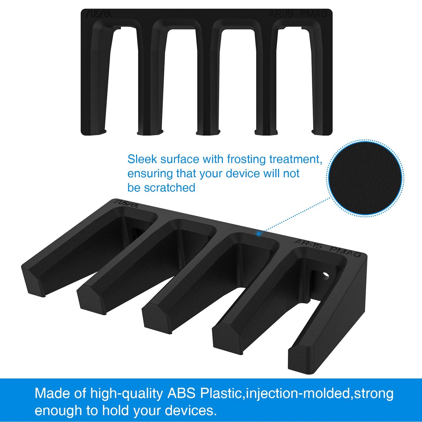 RUSFOL Solid ABS 6X Standard PMAG Wall Mount, Mag Holder, Home Magazine Storage Rack