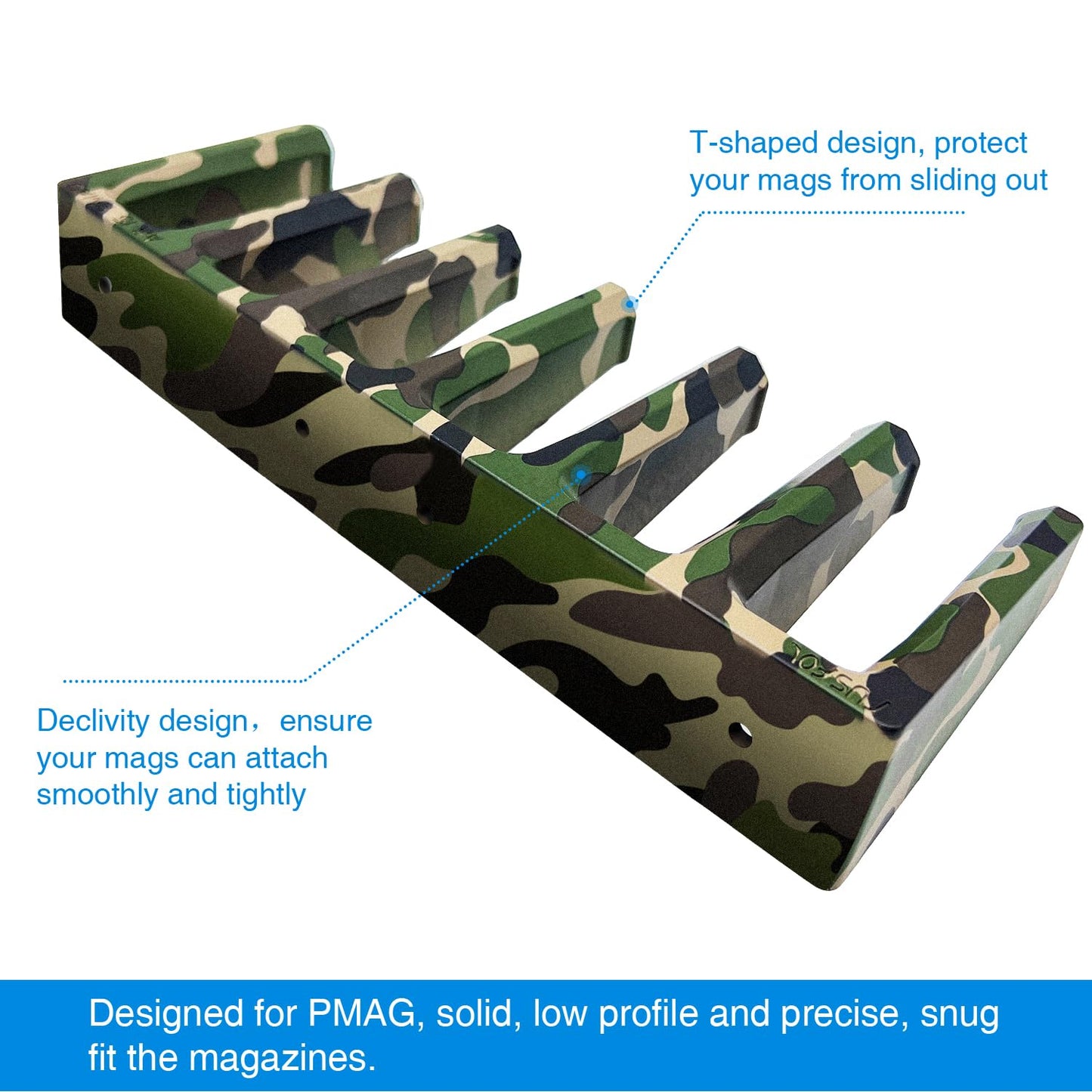 RUSFOL Solid ABS 6X Standard PMAG Wall Mount, Mag Holder, Home Magazine Storage Rack