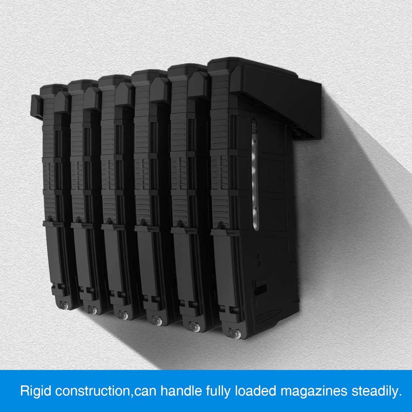 RUSFOL Solid ABS 6X Standard PMAG Wall Mount, Mag Holder, Home Magazine Storage Rack