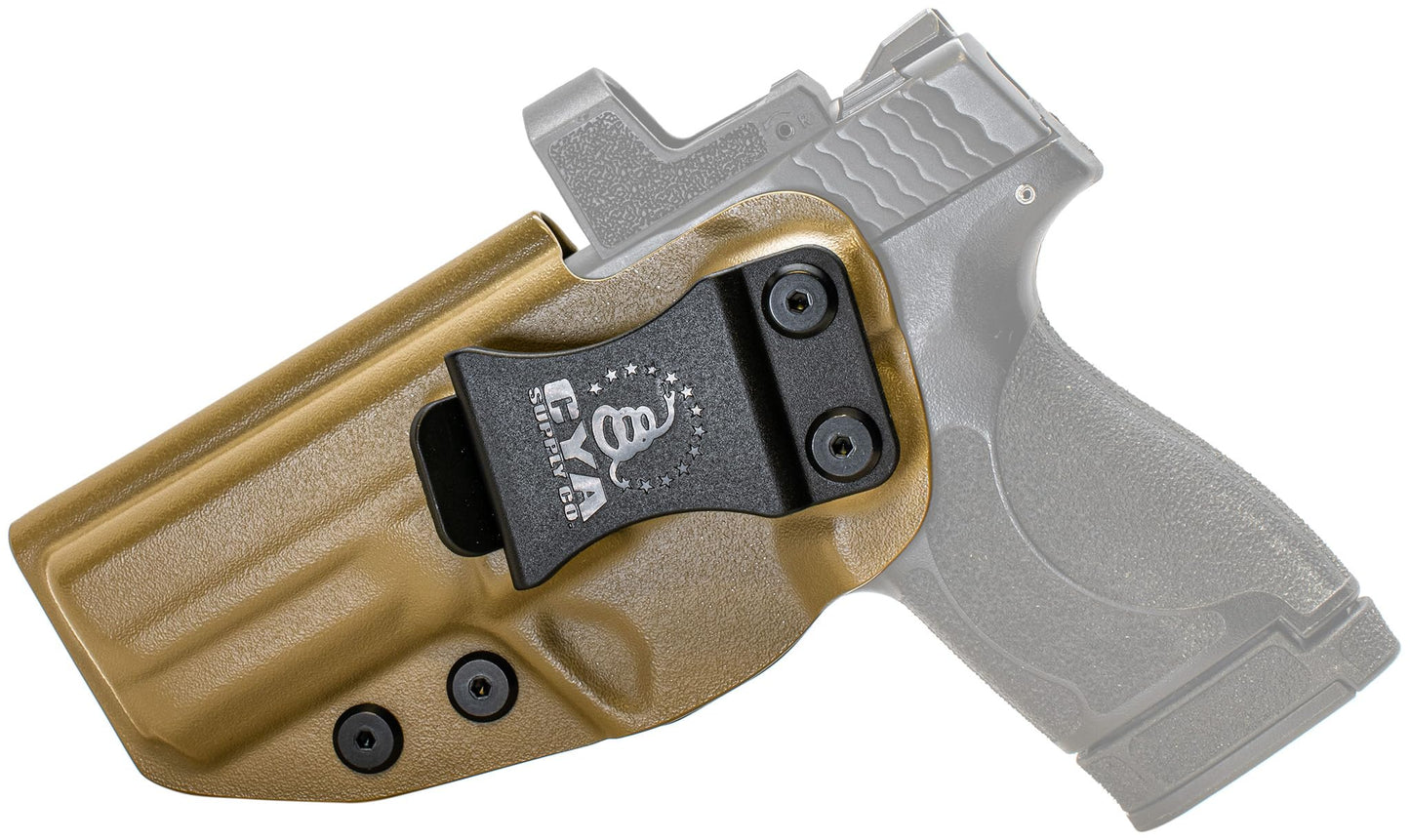 CYA Supply Co. Base Optics Ready (Flat Dark Earth) Inside Waistband Holster Concealed Carry IWB Veteran Owned Company Fits