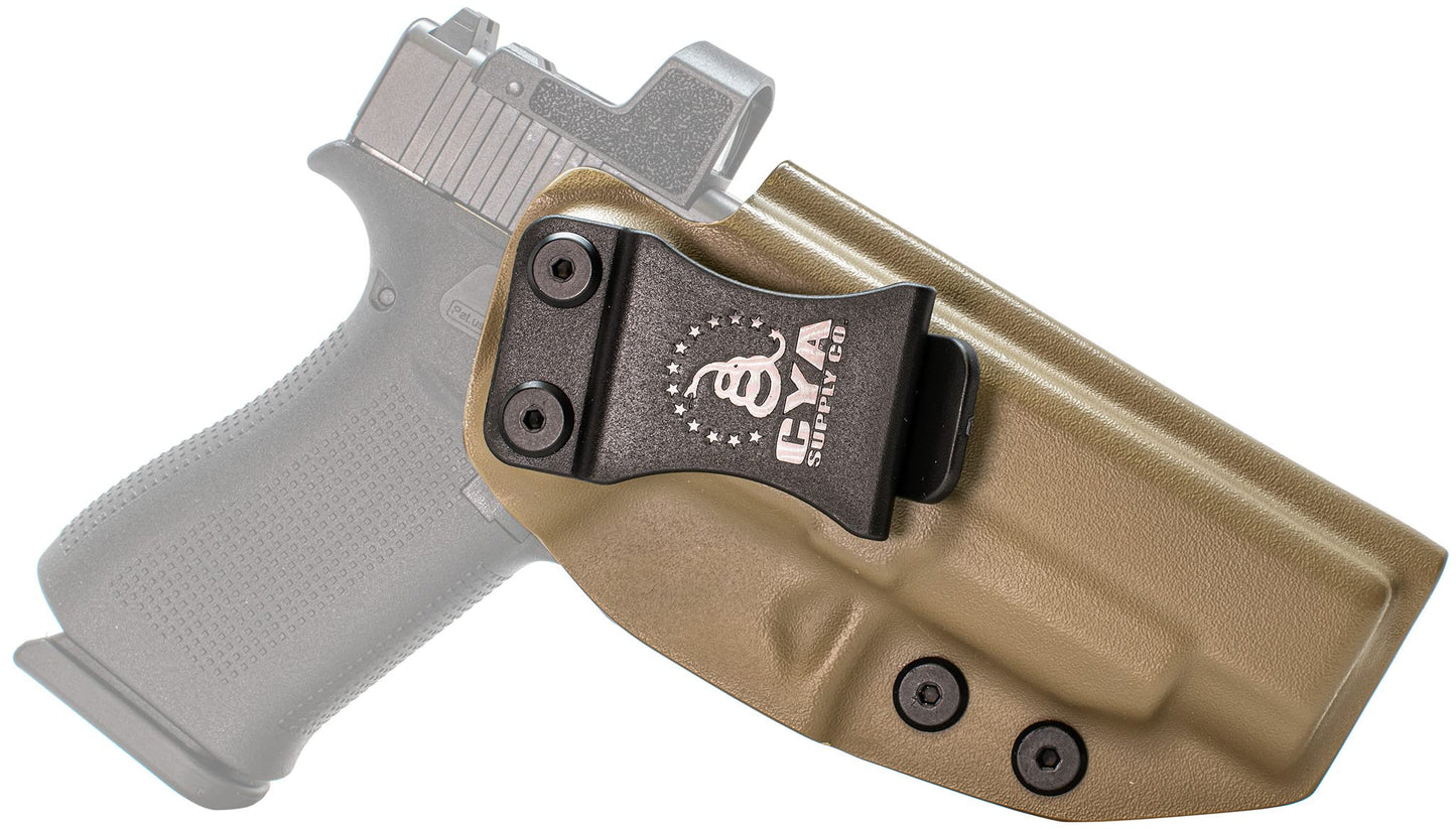 CYA Supply Co. Base Optics Ready (Flat Dark Earth) Inside Waistband Holster Concealed Carry IWB Veteran Owned Company Fits