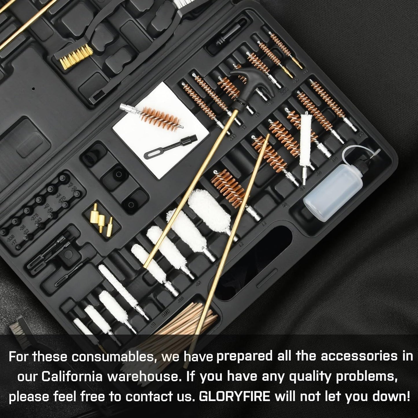 GLORYFIRE Gun Cleaning Kit Universal for Guns, Gun Brushes for Pistol, Handgun, Shotgun, Elite Brass Rods and Wire Rope, Hunting Gear Gun Accessories for Men