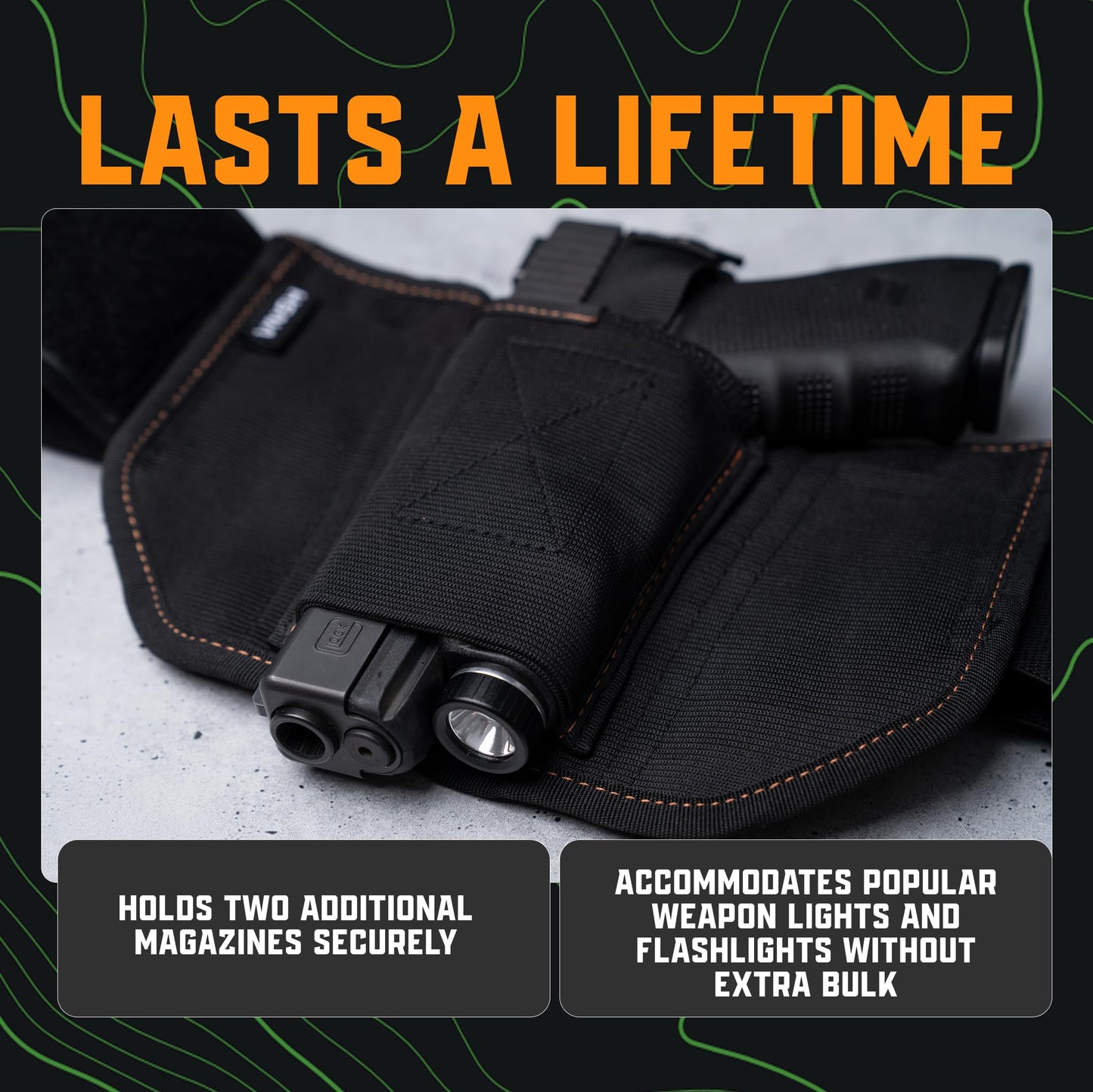 VNSH Belly Band Holster – Comfortable, Secure & Discreet | Concealed Carry Fit for 99% of Handguns with Built-in Mag Pouches