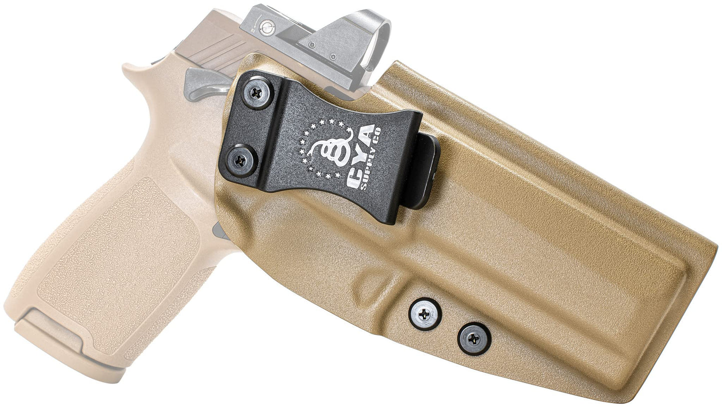 CYA Supply Co. Base Optics Ready (Flat Dark Earth) Inside Waistband Holster Concealed Carry IWB Veteran Owned Company Fits