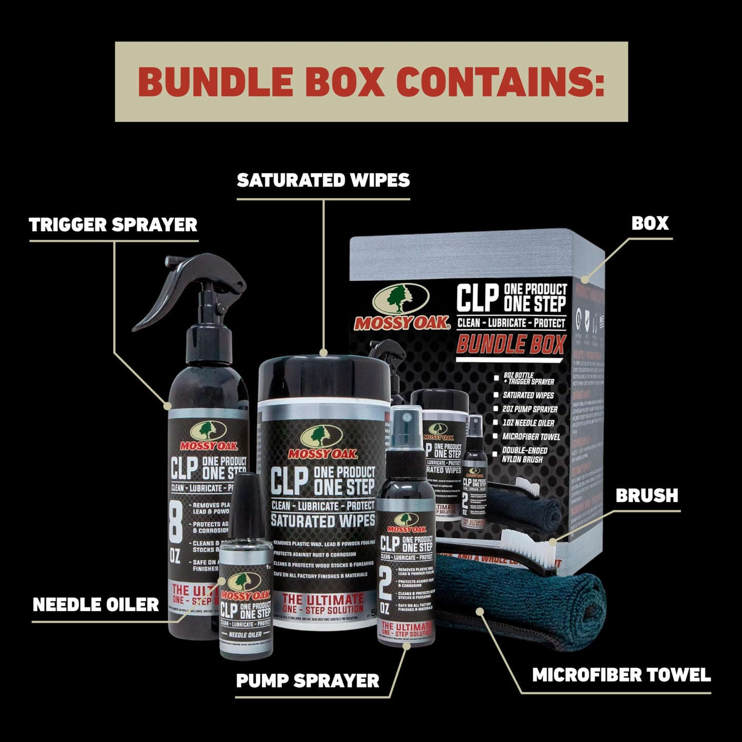 Mossy Oak CLP Gun Cleaning Oil | All-in-One Cleaner, Lubricant & Protectant | One-Step Gun Oil CLENZOIL