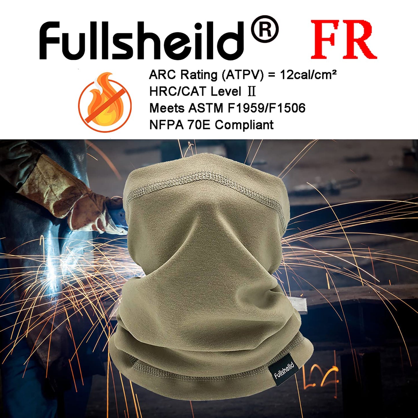 Fullsheild FR Flame Resistant Face Mask Full Cover Neck Gaiter Snood for Welding Hunting Army Military Working