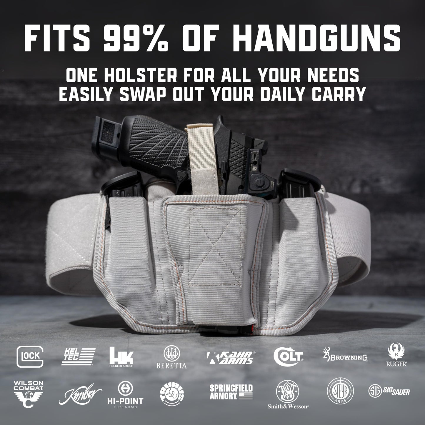 VNSH Belly Band Holster – Comfortable, Secure & Discreet | Concealed Carry Fit for 99% of Handguns with Built-in Mag Pouches