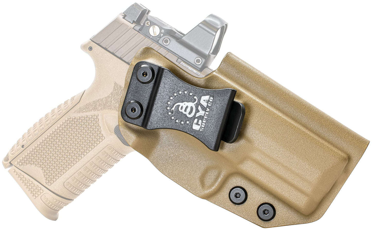 CYA Supply Co. Base Optics Ready (Flat Dark Earth) Inside Waistband Holster Concealed Carry IWB Veteran Owned Company Fits