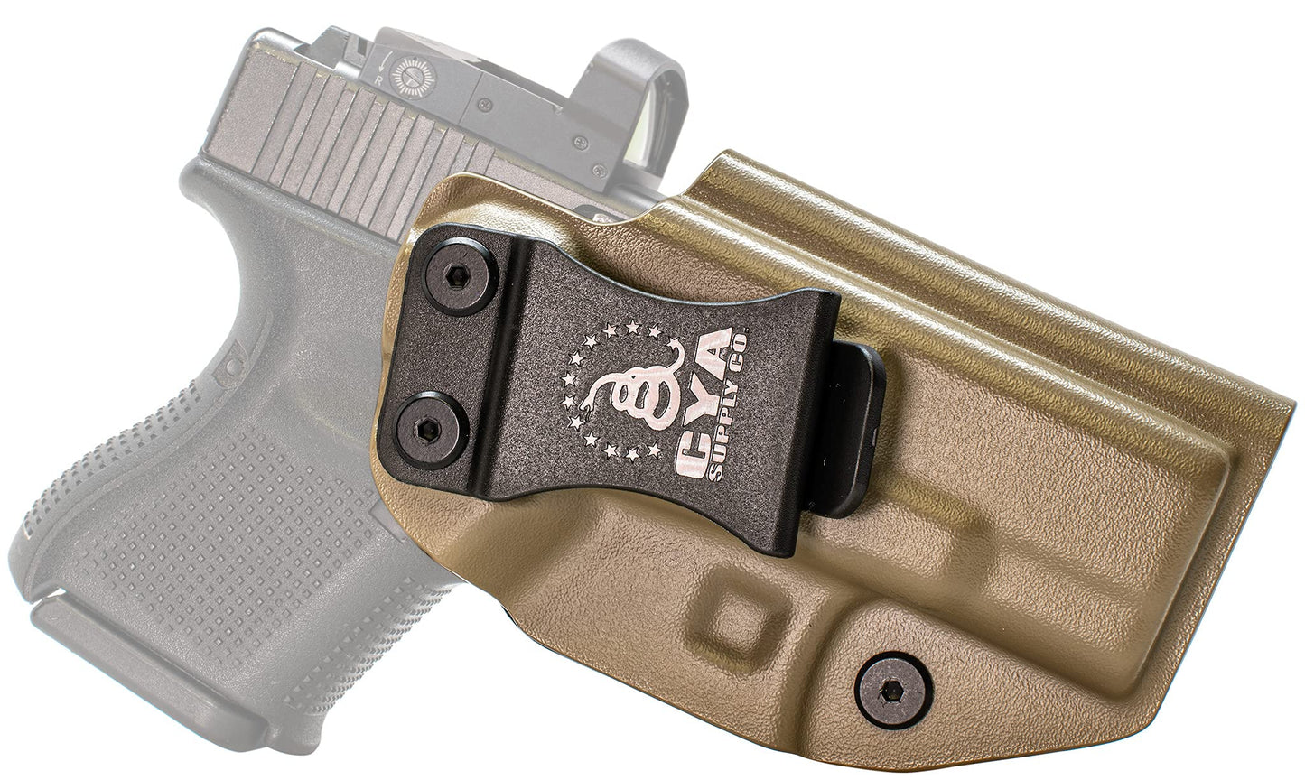 CYA Supply Co. Base Optics Ready (Flat Dark Earth) Inside Waistband Holster Concealed Carry IWB Veteran Owned Company Fits