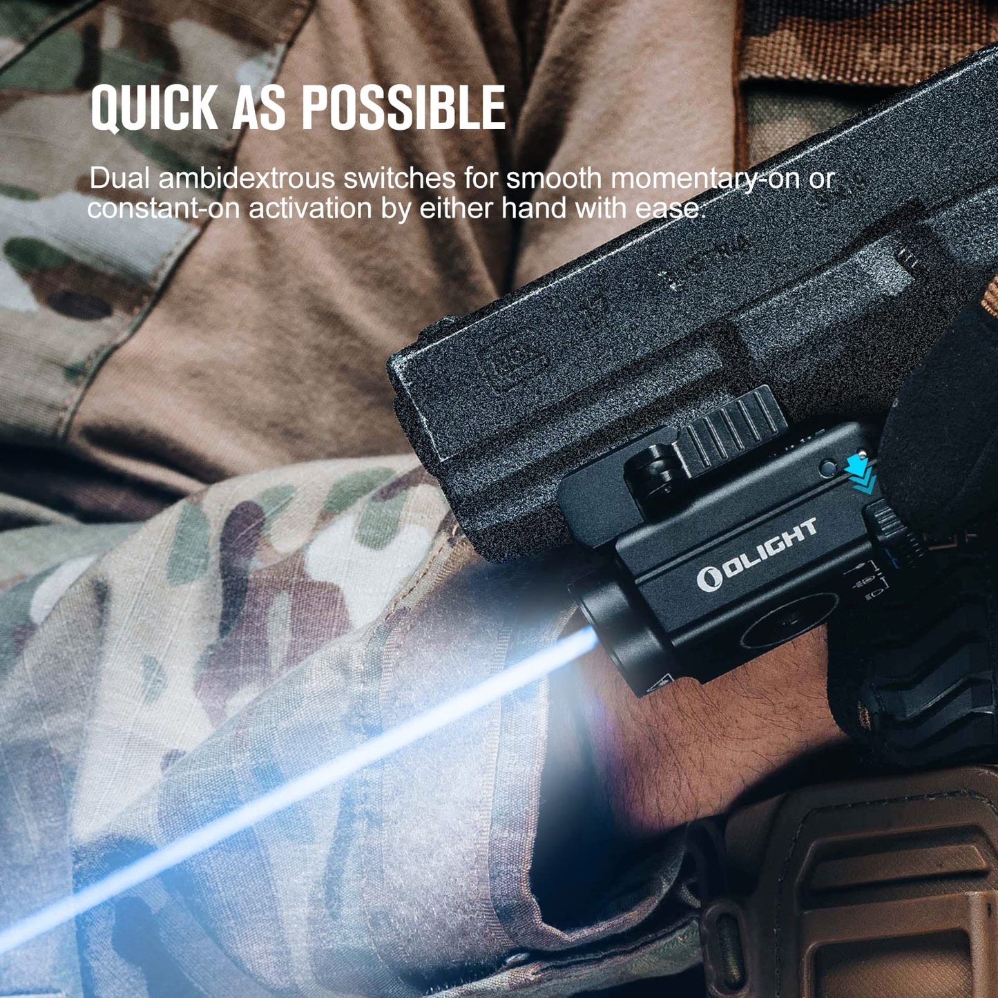 OLIGHT Baldr S 800 Lumens Compact Rail Mount Weaponlight with Green Beam and White LED Combo, Magnetic USB Rechargeable Tactical Flashlight with 1913 or GL Rail, Battery Included (Black)
